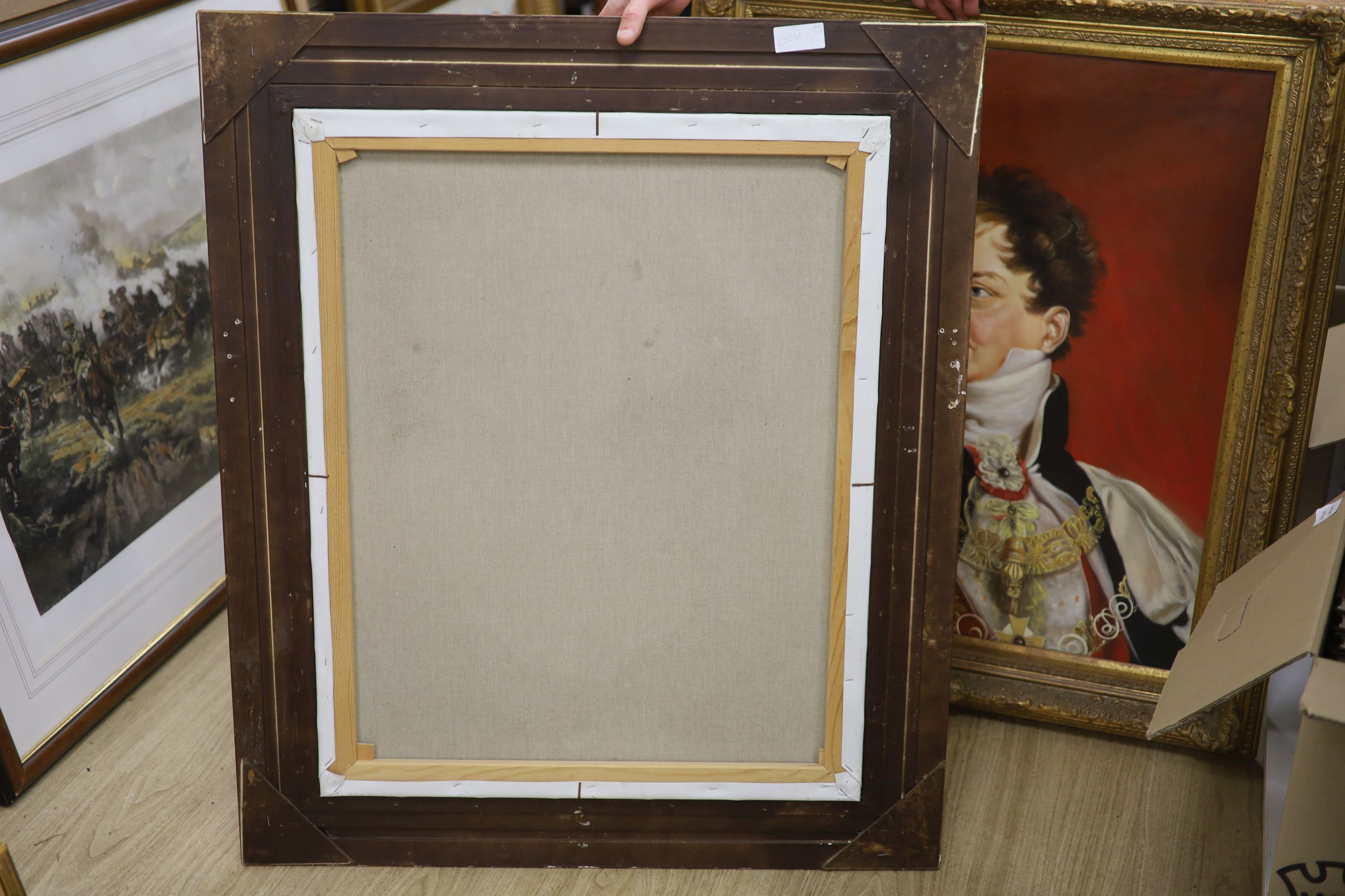 After Sir Thomas Lawrence, pair of oils on canvas, Portrait of George VI and Mary Robinson, 75 x 60cm
